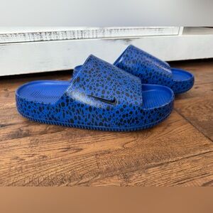 Nike Calm Electric Slides Sandals Racer Blue Dark Obsidian Men's Size 10 HTF
